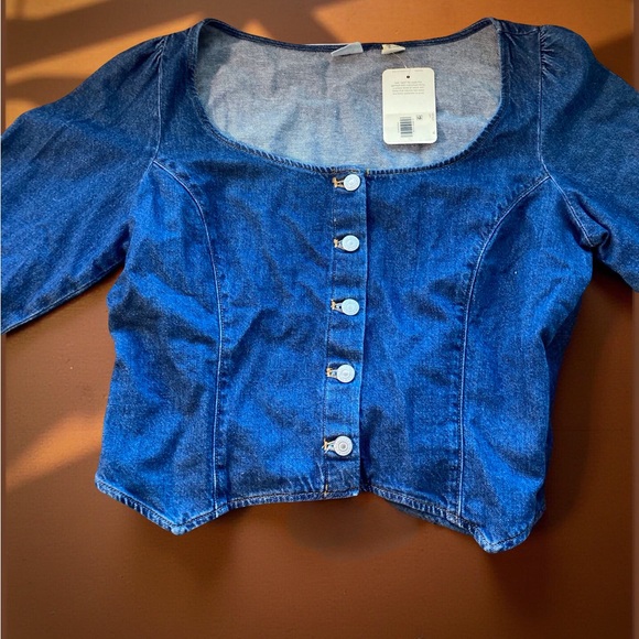 Levi’s Cropped Denim Shirt – MODERN MINIMALIST CHIC women’s XL - Picture 7 of 10